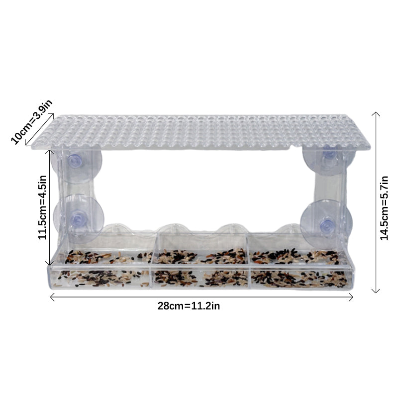 Norvo | Utendørs Clear-Window-Suction-Cup-Fuglekasse