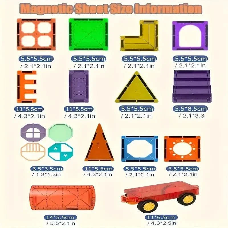 Norvo | MagniBlocks – Magnetiske byggeklosser for kreativ 3D-konstruksjon og læringsmoro fra 2 år gammel