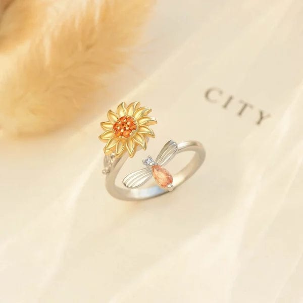 Norvo | Solblomst Ring Justerbar Roterende Solblomst Ring