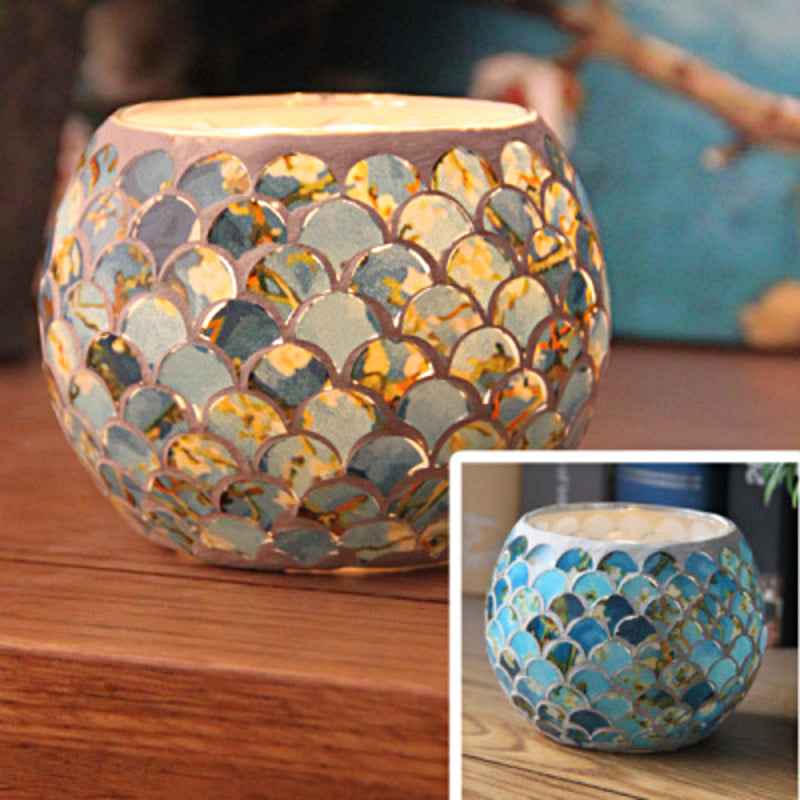 Norvo | Europeisk Retro Glass Mosaic Tealight Holder