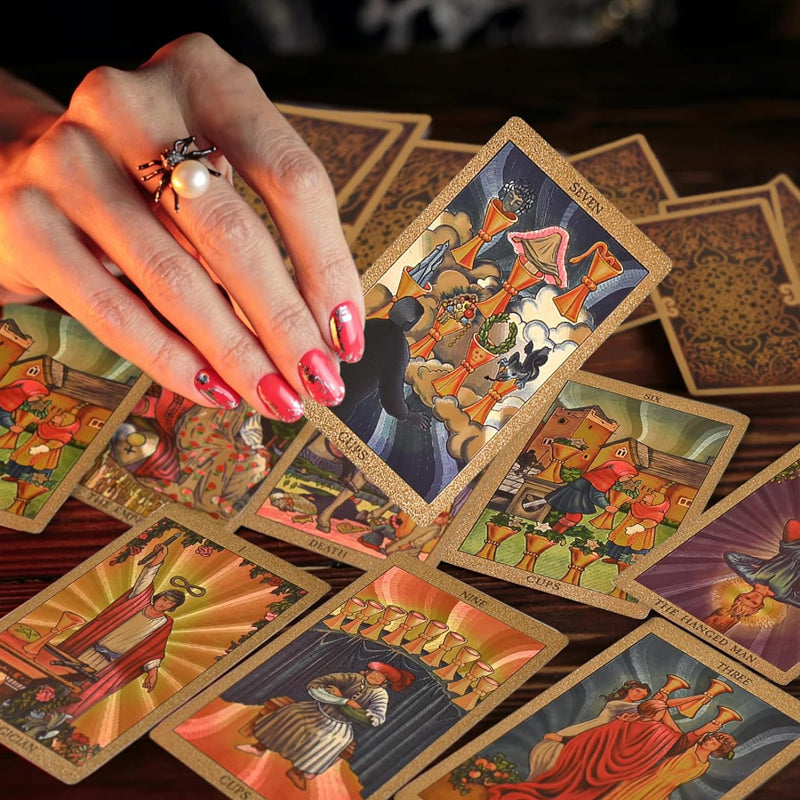 Norvo | Utforsk den mystiske verden av tarot Gullfarget tarot