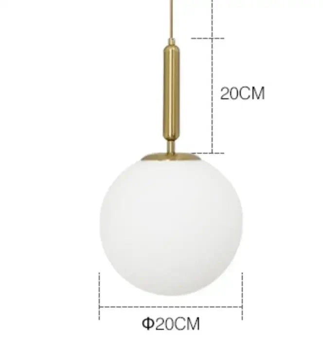 Gylden glasskuppel taklampe