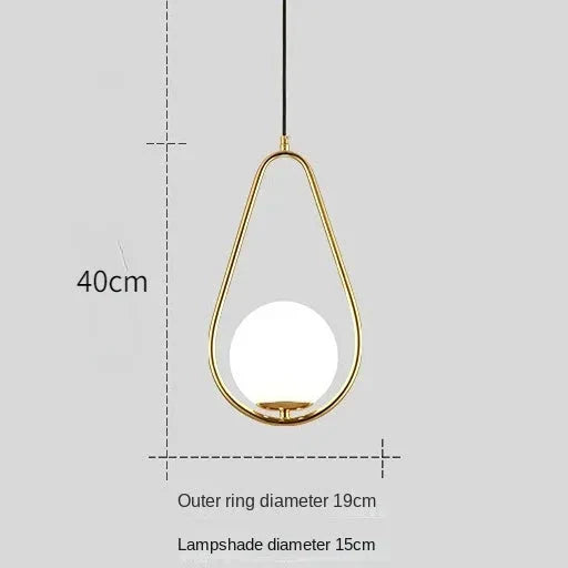 Gylden glasskuppel taklampe