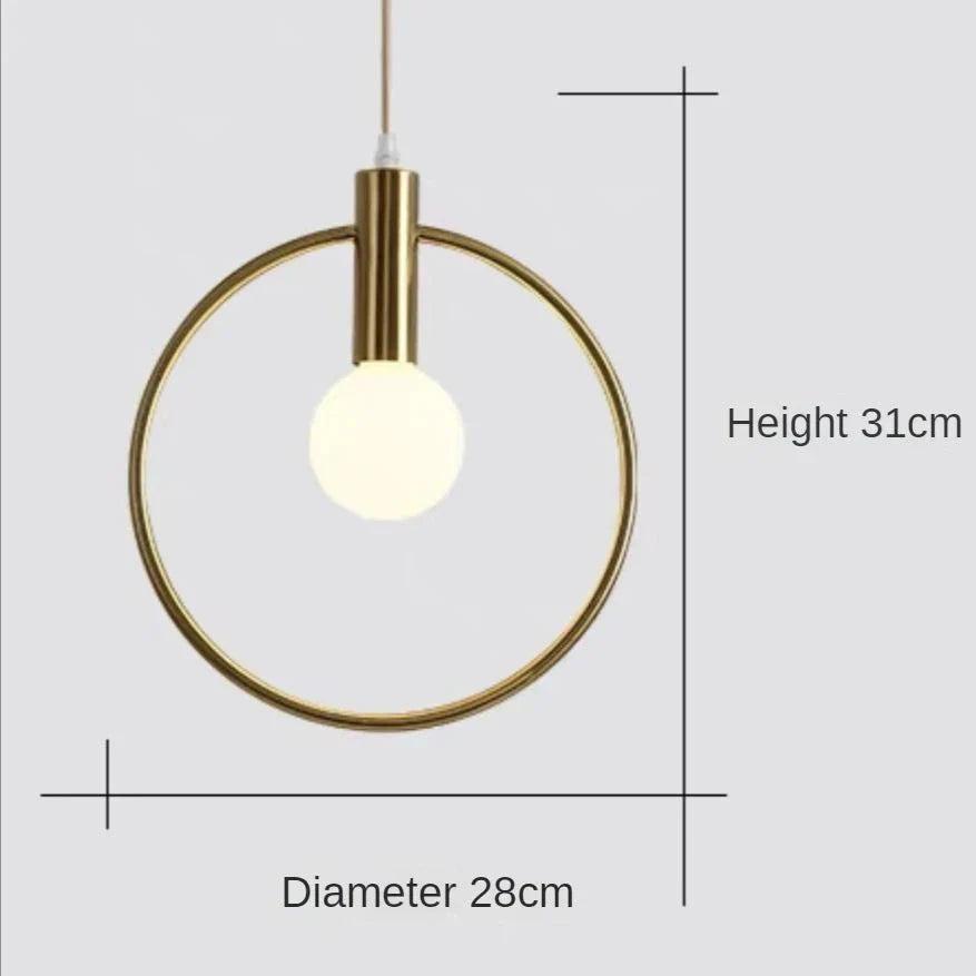 Gylden glasskuppel taklampe