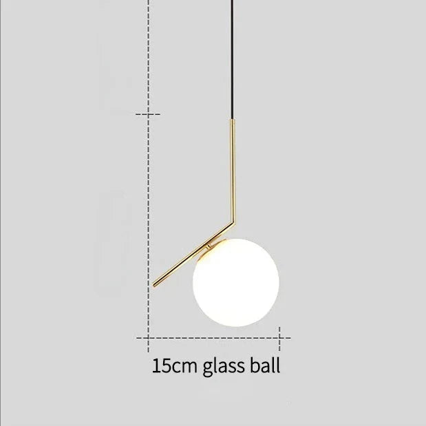 Gylden glasskuppel taklampe