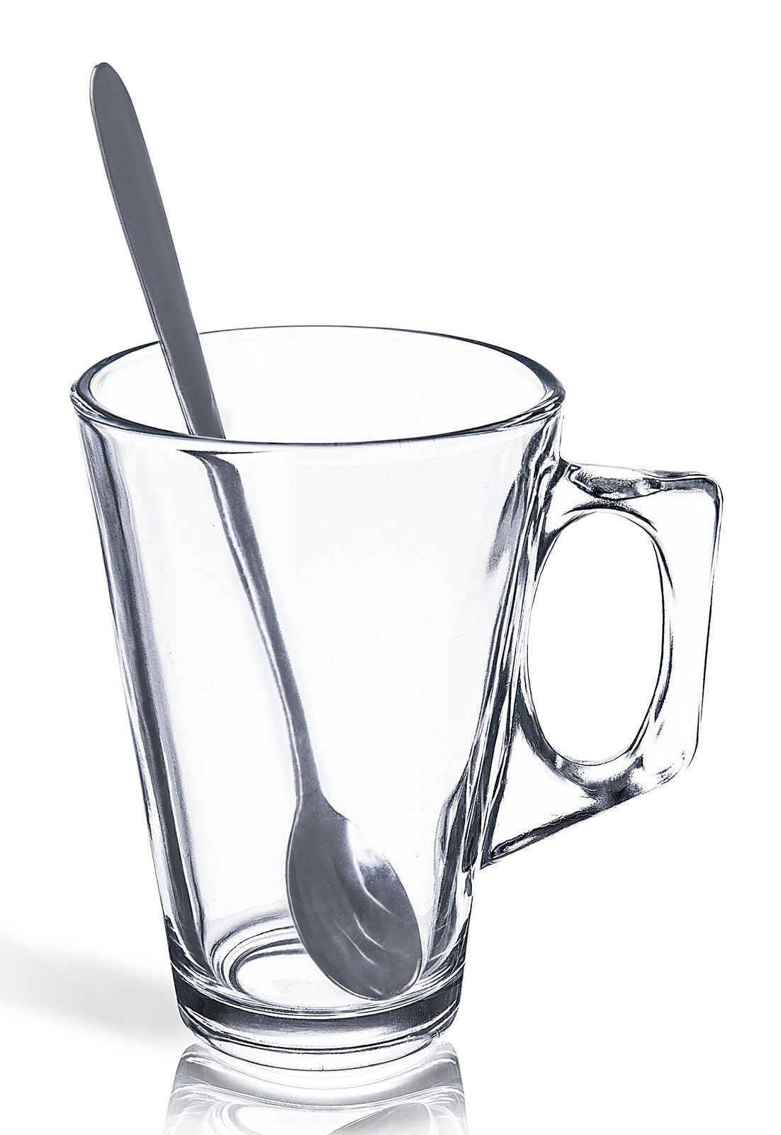 12 latte kopper med lange skjeer