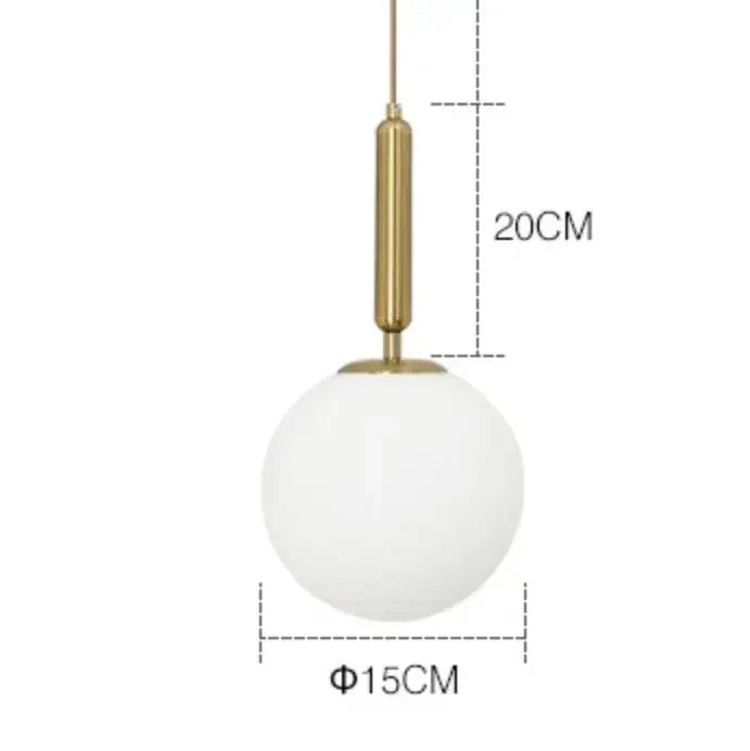 Gylden glasskuppel taklampe