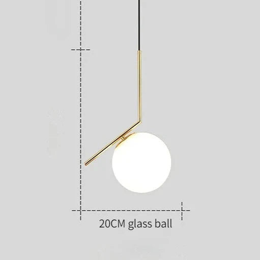 Gylden glasskuppel taklampe