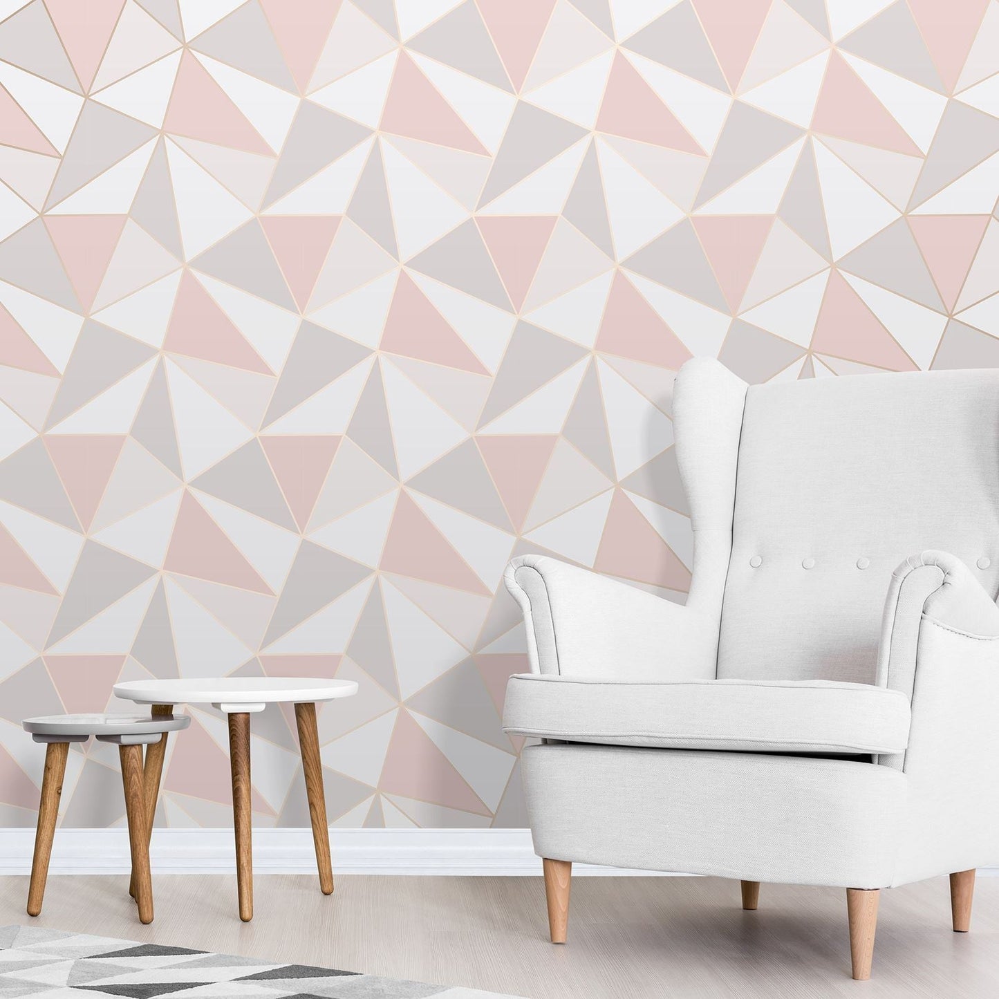 Rose & Gold Geometrisk Tapet