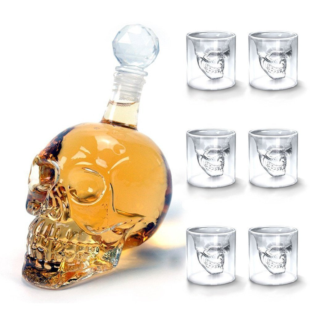 Norvo | Hodeskalle Karaffel Dekanter & 6 Shot Glass