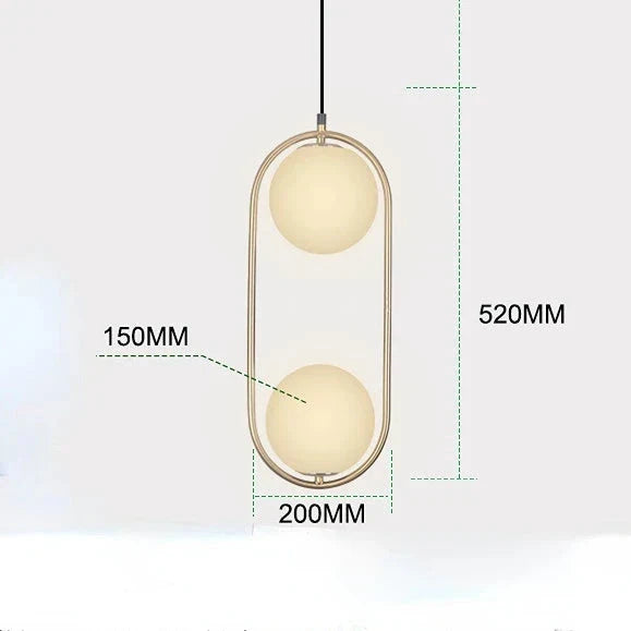 Gylden glasskuppel taklampe