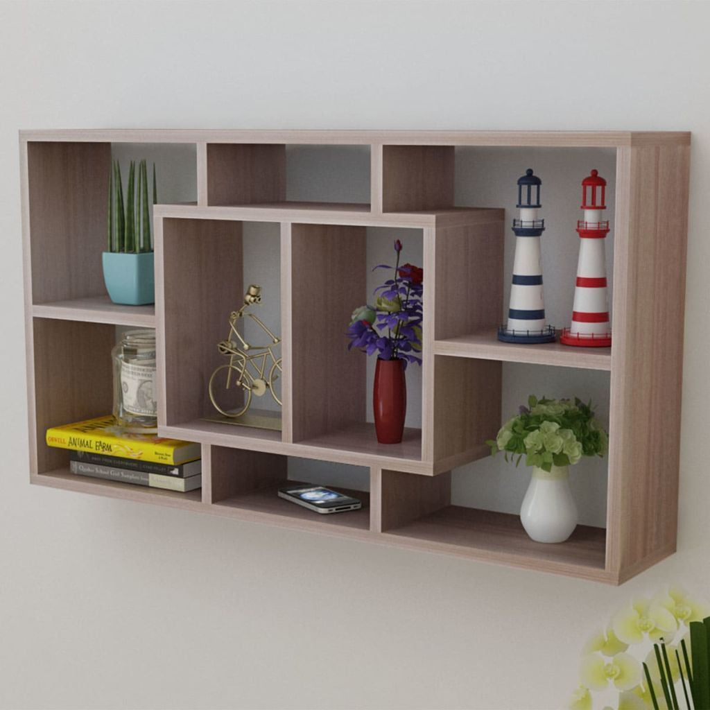 Eik Flytende Vegghylle - 8 Rom