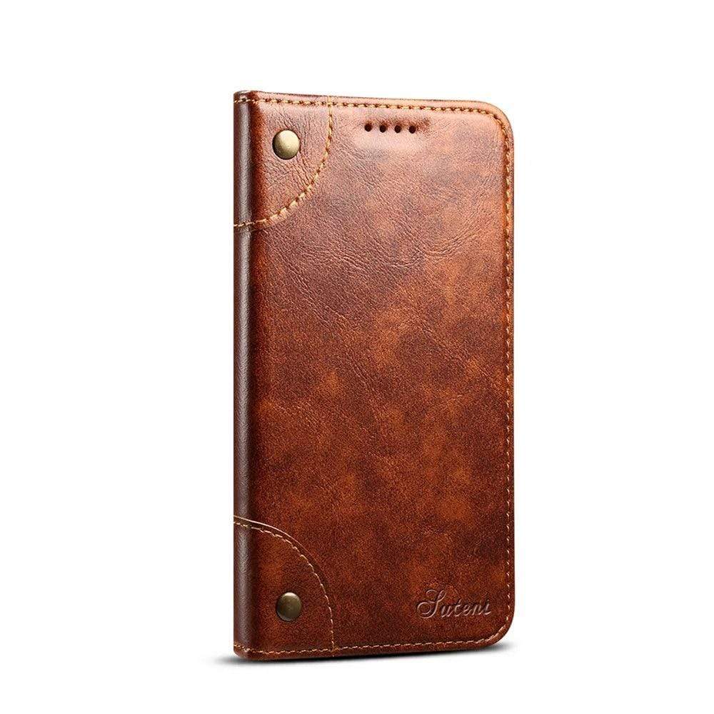 Norvo | Dekke Ekte skinn Lommebok Etui for iPhone 12