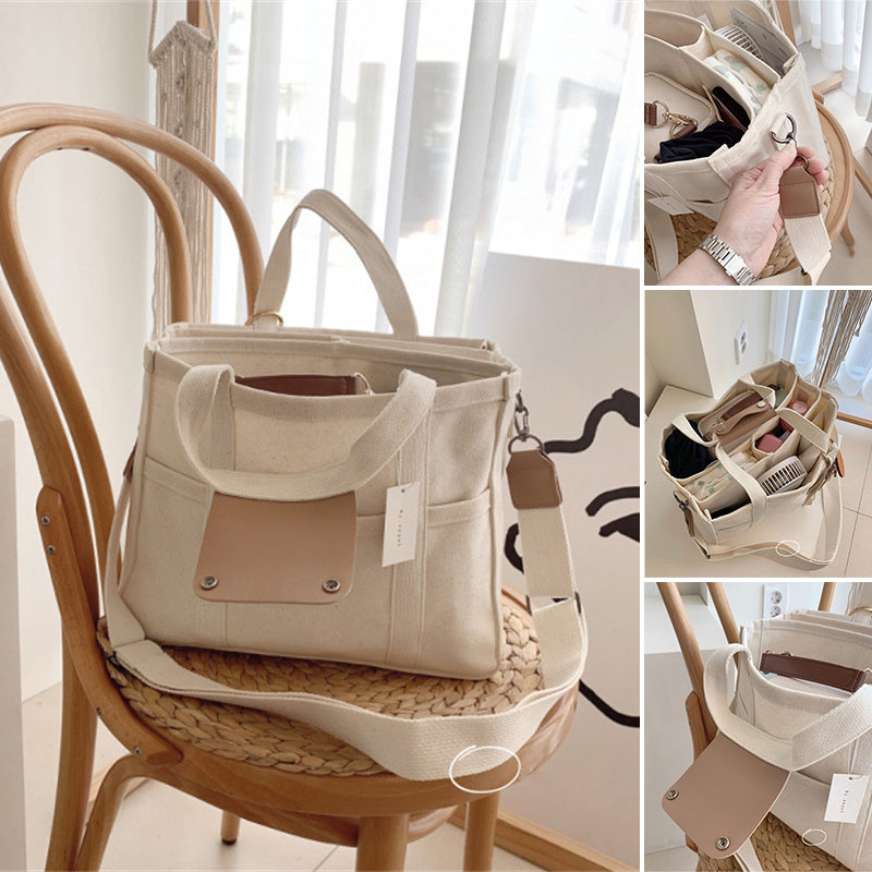 Norvo | Solid Color Canvas Shopper Bag