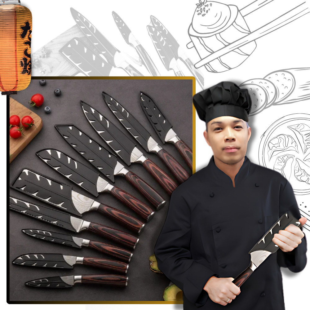 Japanske kniver i Pakkawood-serien