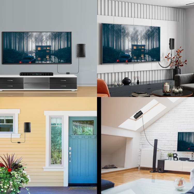Norvo | 4K Innendørs TV-antenn | 600-mils rekkevidde, Plug & Spill installasjon for gratis HD-kanaler