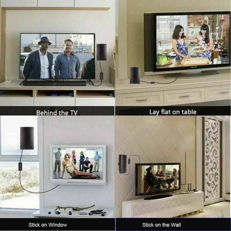 Norvo | 4K Innendørs TV-antenn | 600-mils rekkevidde, Plug & Spill installasjon for gratis HD-kanaler