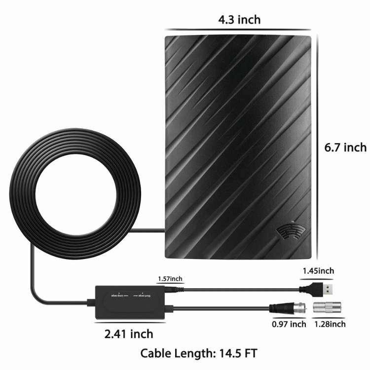 Norvo | 4K Innendørs TV-antenn | 600-mils rekkevidde, enkel plug-and-play installasjon for ubegrensede gratis HD-kanaler