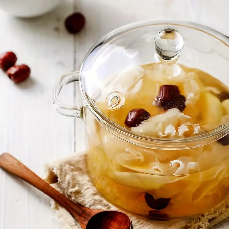 Norvo | KookZicht Glass – Transparent Glass Cooking Pot with Handles (1360 ml)