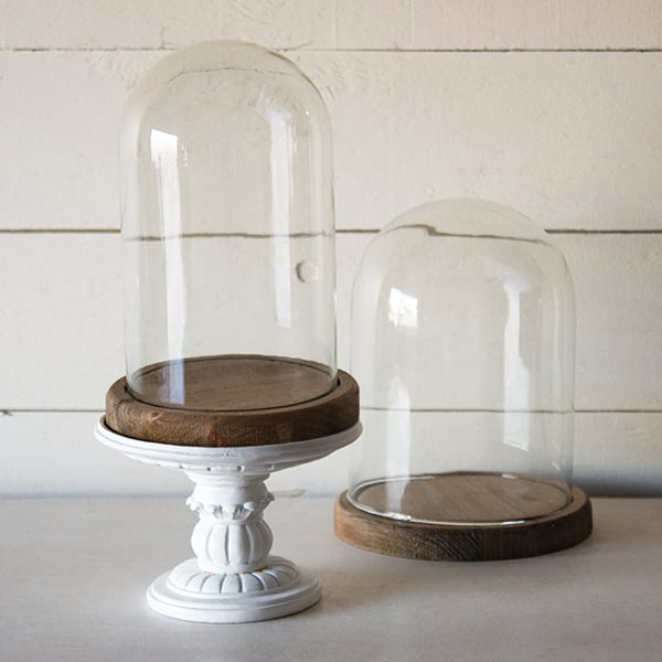 Norvo | Antikk Glass Klokke Sett av 2