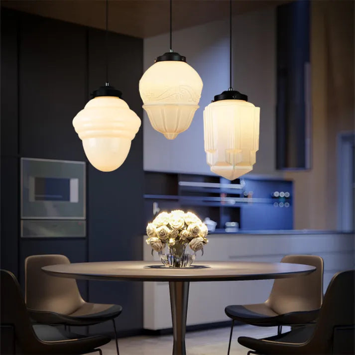 LumiNéo – Modern Geometrisk Oppheng i Frostet Glass