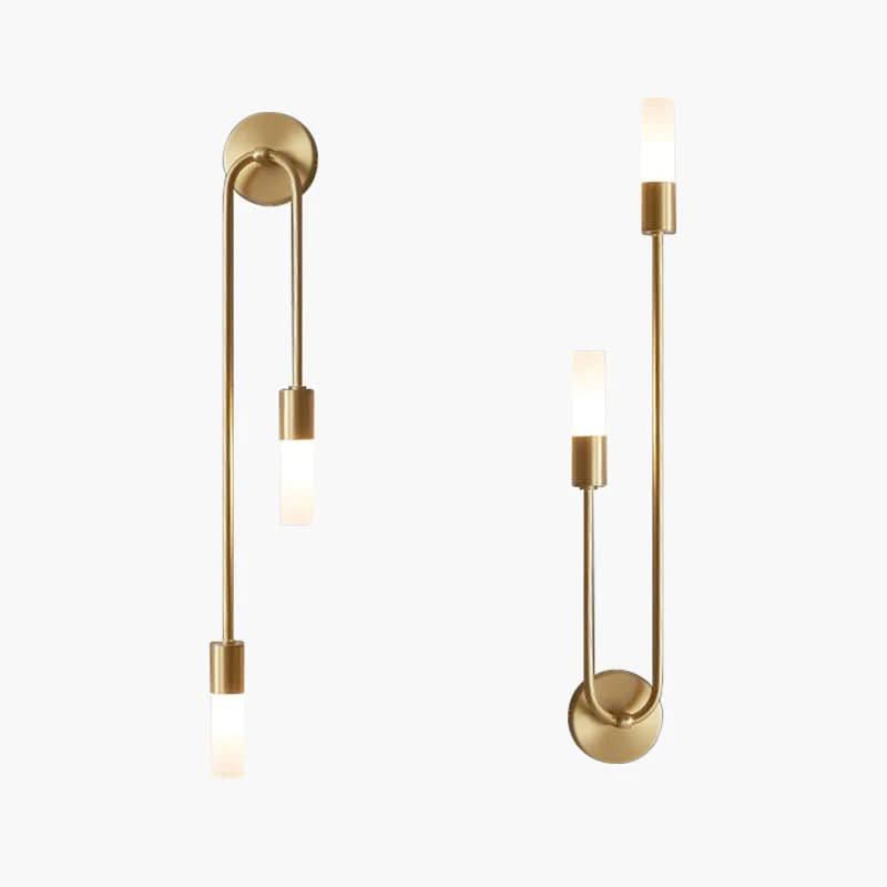 Norvo | Moderne Gull Vegglampe – Dobbelt Frostet Glass Lys