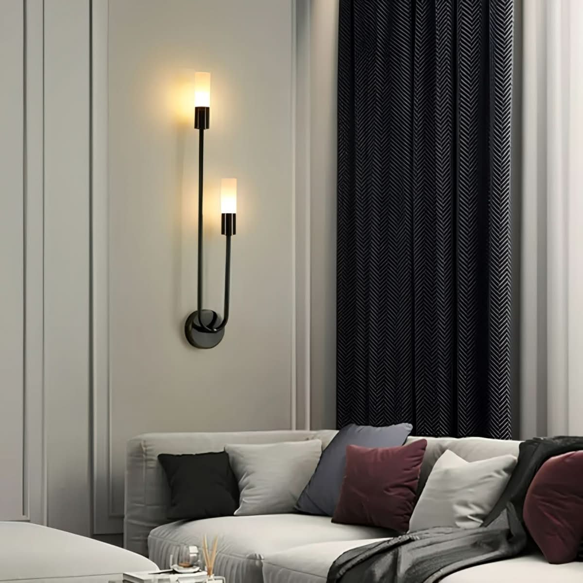 Norvo | Moderne Gull Vegglampe – Dobbelt Frostet Glass Lys