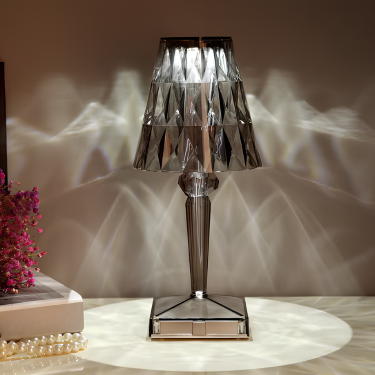 Norvo | Bordlampe Krystall Akryl Berøring Oppladbar