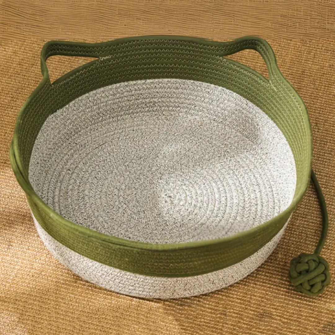 Håndvevd bomull tau seng for katter - CozyNest Norvo