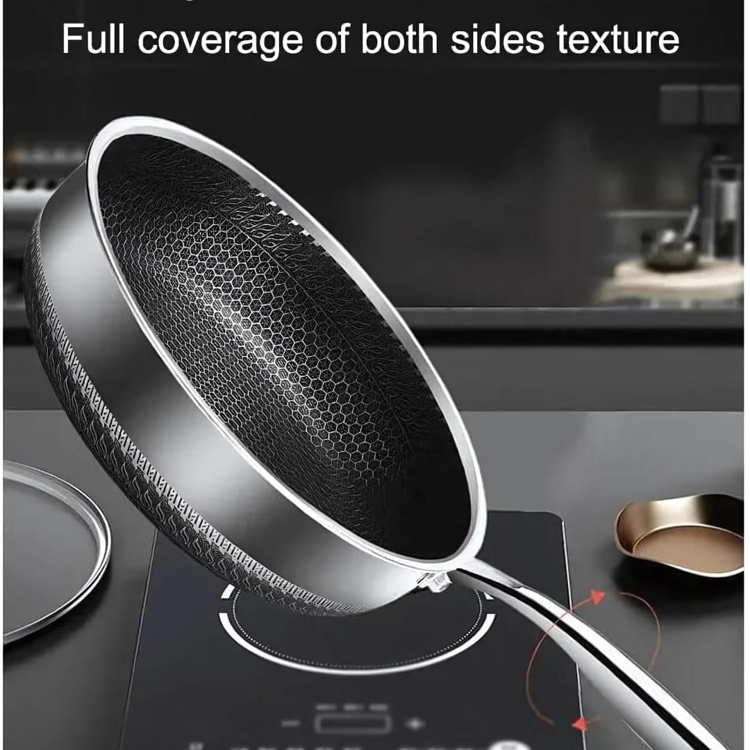 Norvo | PANFORGE – Rustfritt Stål Non-Stick Panne med Hexa Overflate