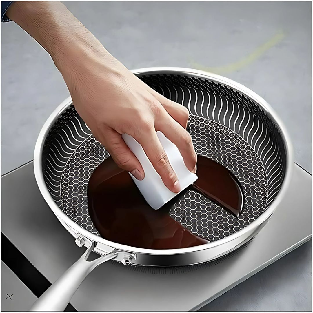 Norvo | PANFORGE – Rustfritt Stål Non-Stick Panne med Hexa Overflate