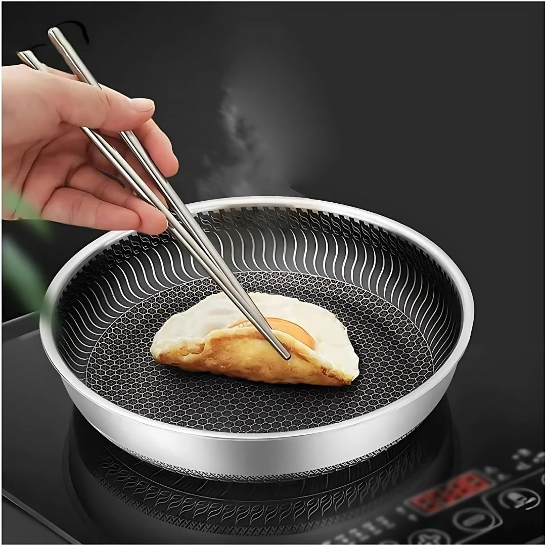 Norvo | PANFORGE – Rustfritt Stål Non-Stick Panne med Hexa Overflate