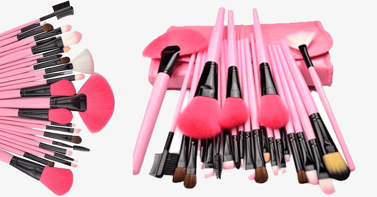 Norvo | 24-delt Pink Glory Penselssett med gratis etui