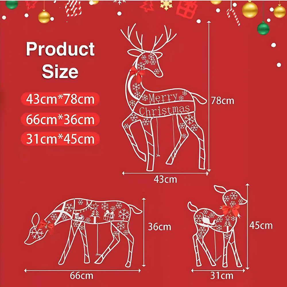 Norvo | Juledekorasjoner Reinsdyr Slede Lysutstilling