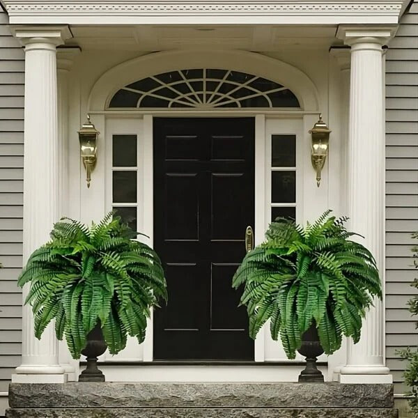 Norvo | UV Resistant Artificial Boston Fern – Livaktig Grønt for Innendørs og Utendørs Arealer