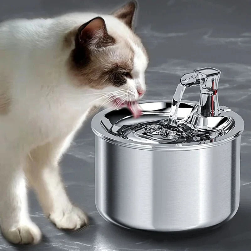 Norvo | PurrFlow Smart Cat Fountain Rustfritt stål med filter og autoksensor