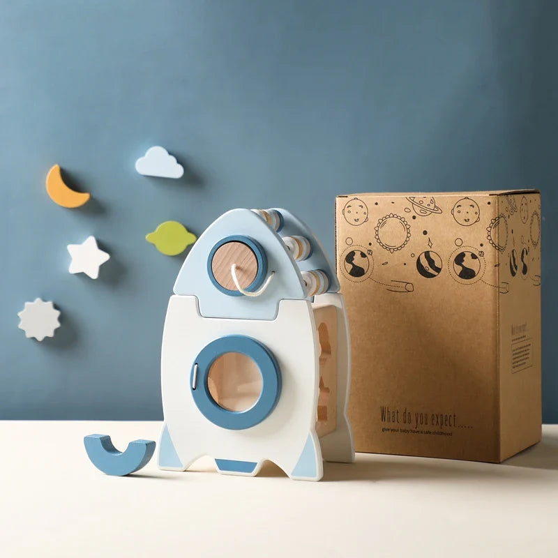 Norvo | EcoToys SpaceBlocks | Utdanning og Moro - Tre Rakettblokker Sett