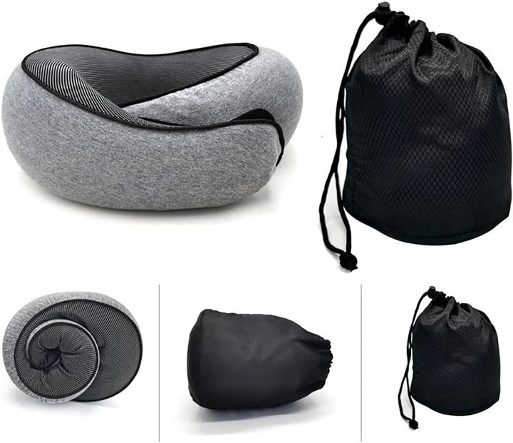 Norvo | Snail Style Memory Foam, Travel Curved Neck Pillow