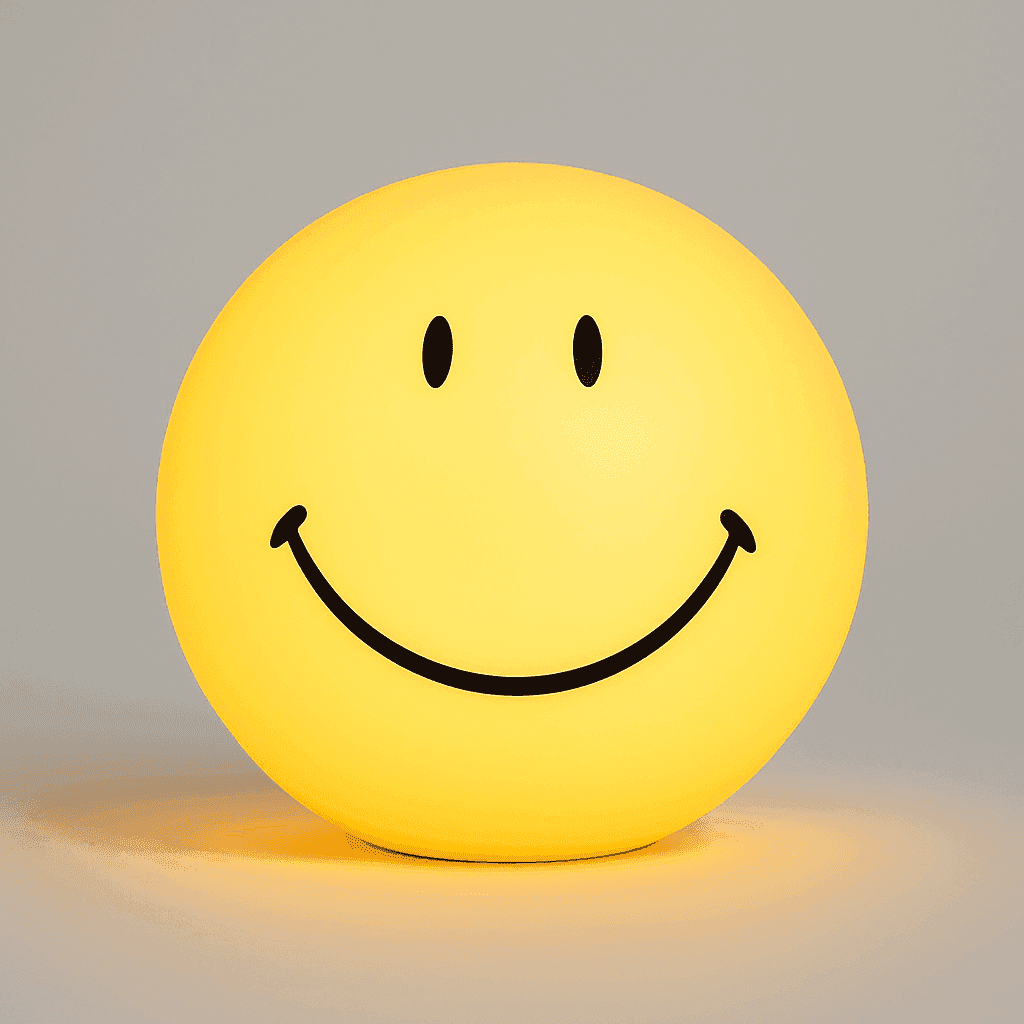 Norvo | SmileyGlow Nattlampe | Dimmbar LED Sengelys med Moderne Design & Varm Atmosfære
