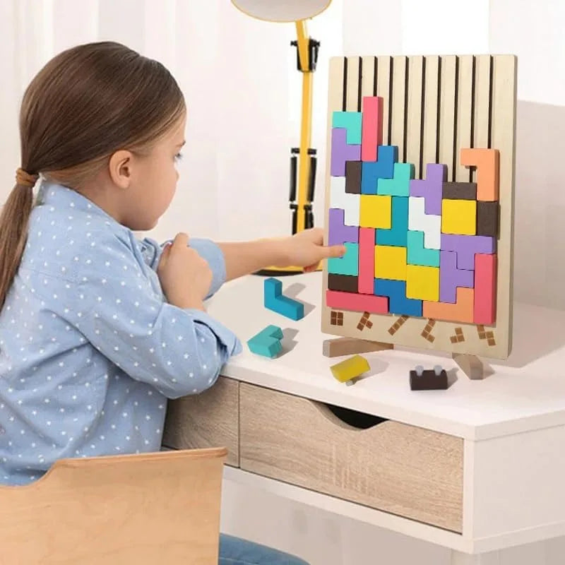 Norvo | ThinkWood Tre Puzzle Spill – Montessori Utdanningsleketøy for Barn