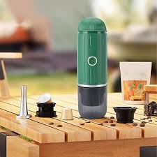 Norvo | Selvmålt bærbar elektrisk espressomaskin med USB-C-lader – Kompatibel med malt kaffe & Nespresso-kapsler