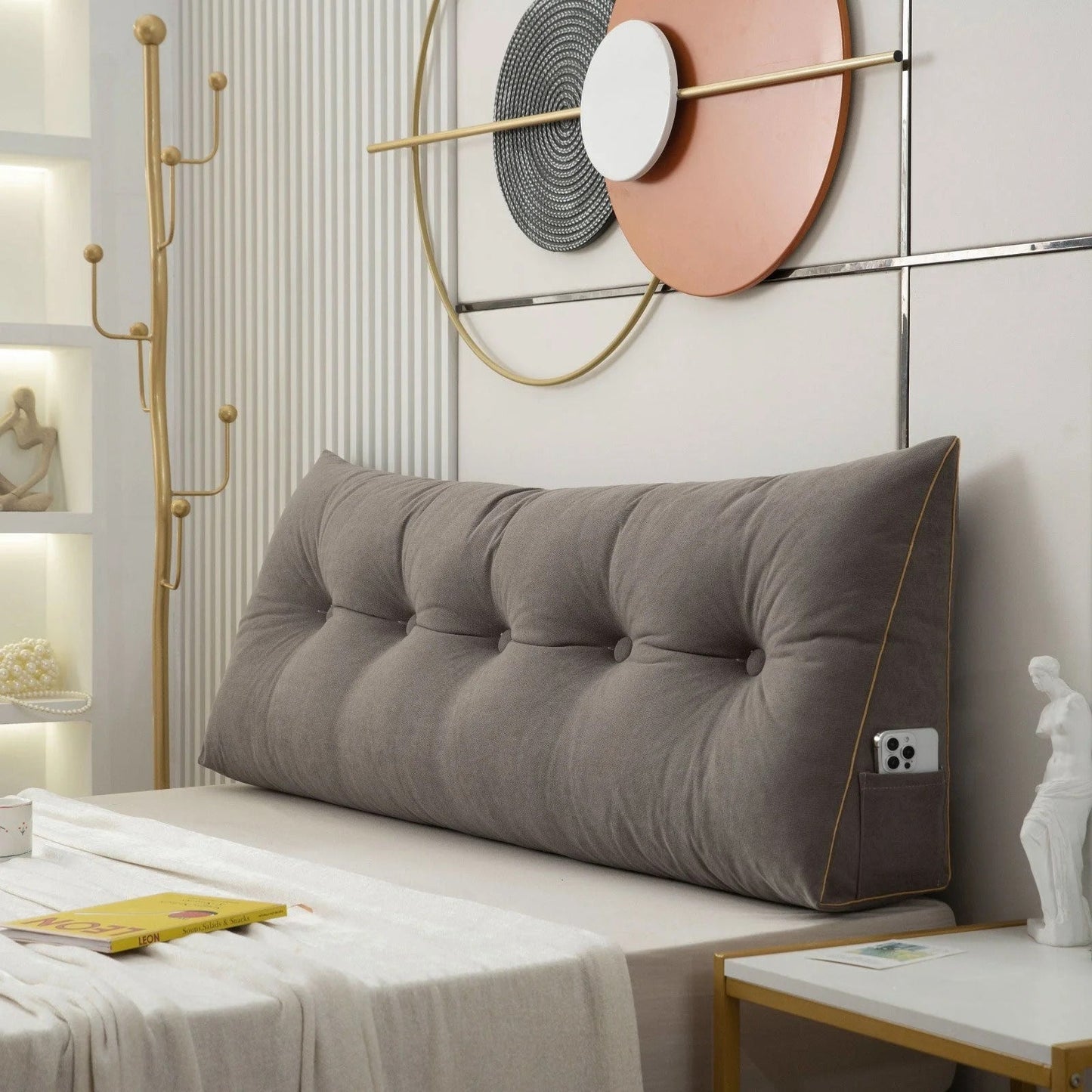 Norvo | Ergonomisk Vinkletpute | Rygg- og Nakke støtte med Avtagbart Trekk for Seng- og Sofalek avslapning