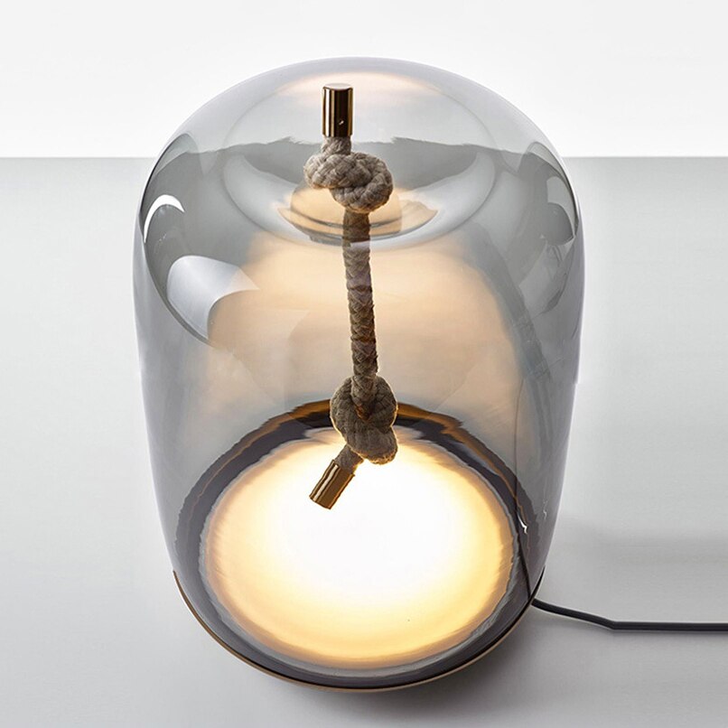 Norvo Knute Glass Trommelbord Lampe