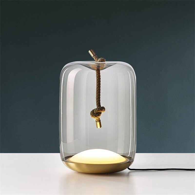 Norvo Knute Glass Trommelbord Lampe