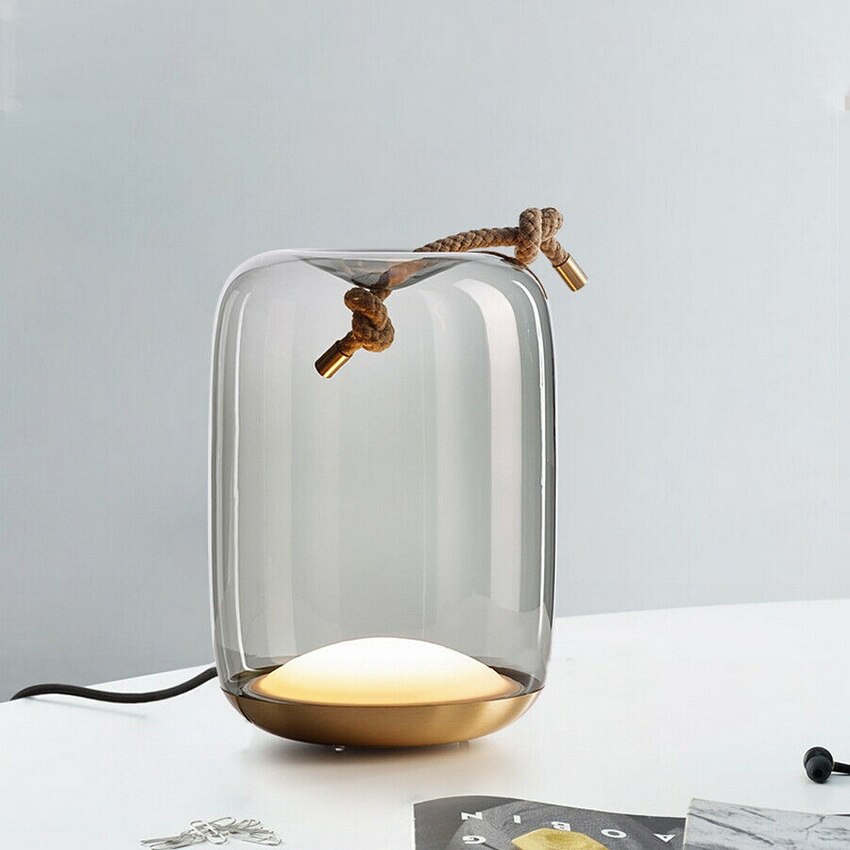 Norvo Knute Glass Trommelbord Lampe