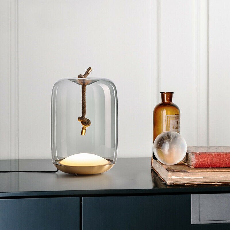 Norvo Knute Glass Trommelbord Lampe