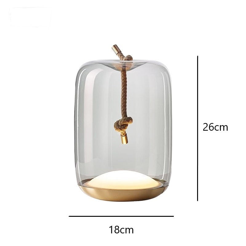 Norvo Knute Glass Trommelbord Lampe