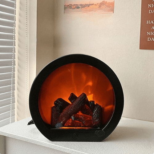 Norvo | Rustic LED fireplace lamp