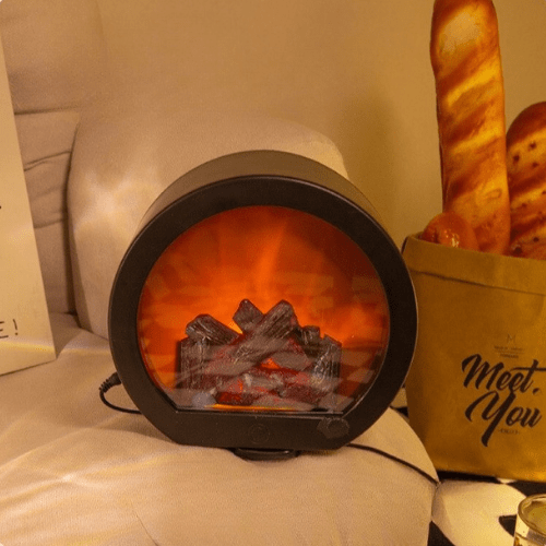 Norvo | Rustic LED fireplace lamp