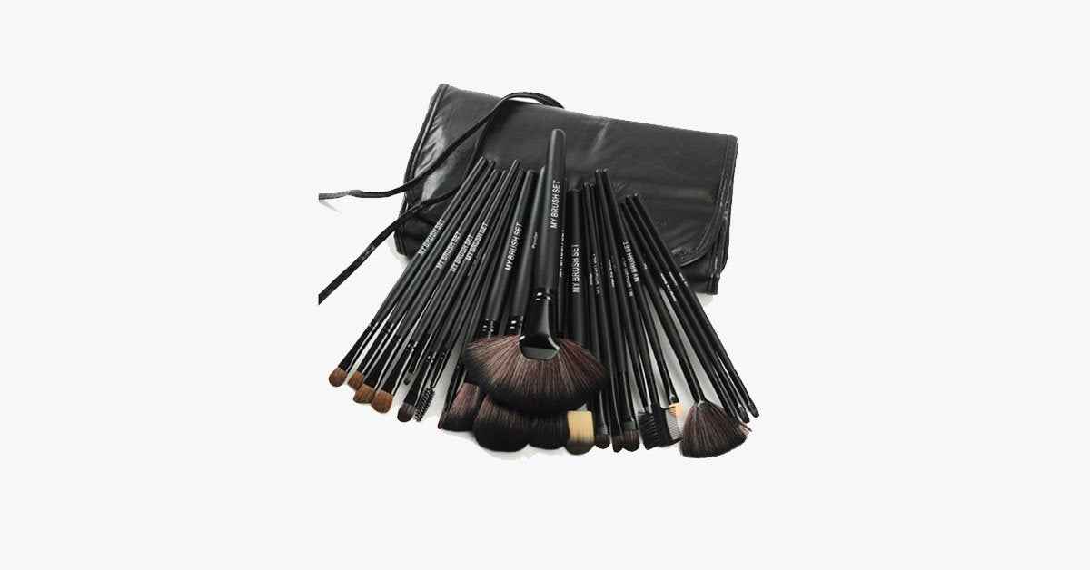 Norvo | 24-delt Jet Black Makeup Penselsett